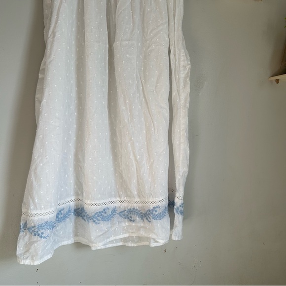 🩷RACHEL ASHWELL THE PRARIE WHITE BLUE CASUAL MIDI MINI SUMMER DRESS SIZE SMALL - Picture 6 of 10